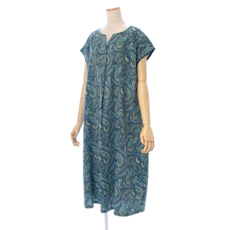 【SALE】【`26春夏新作】フレンチVネックワンピース【綿100％・リバティプリント】53608N-26S