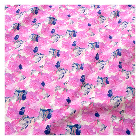 【SALE】6分袖ワンピース【綿100％・水彩柄】43648N-25S