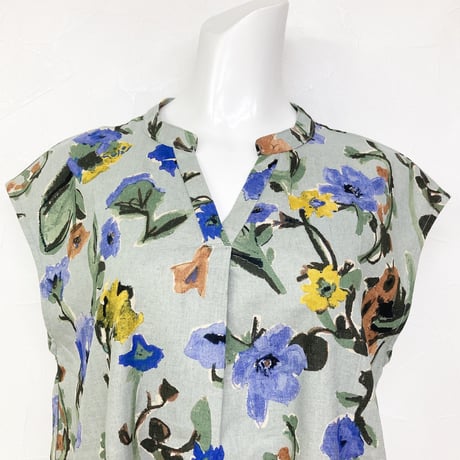 【SALE】【`26春夏新作】綿麻フレンチワンピース【桔梗】53613N-26S