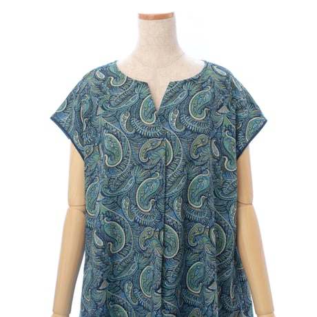 【SALE】【`26春夏新作】フレンチVネックワンピース【綿100％・リバティプリント】53608N-26S