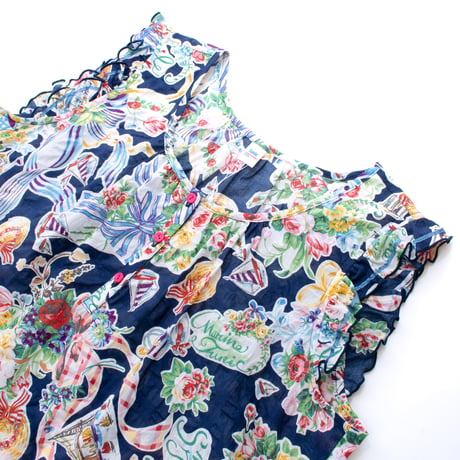 【SALE】ワンピース【80ローンサッカー・大リボン】66098N-24S