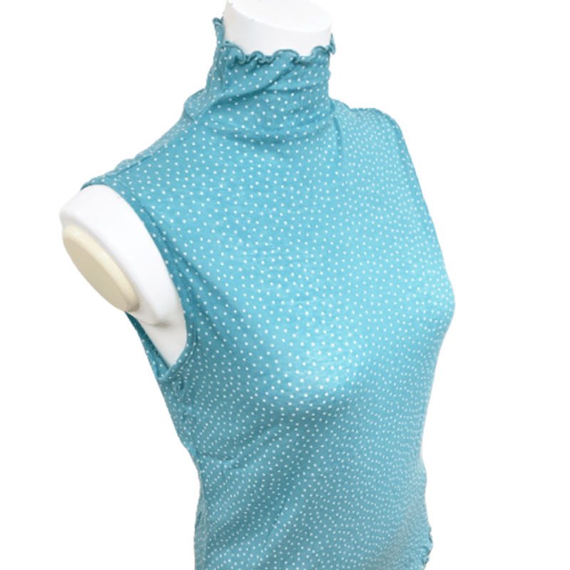 ハイネックノースリーブインナー【ガーゼシフォン/ドット】7417