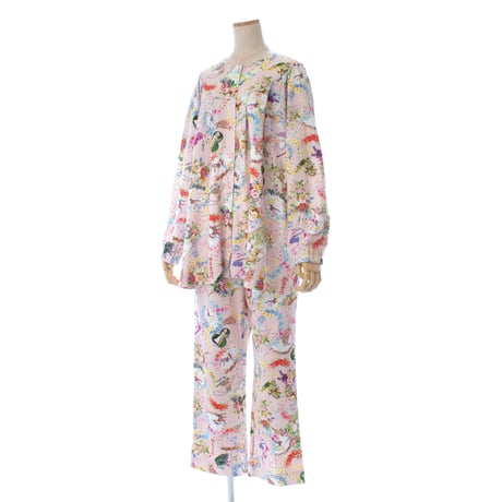 Tunic 花柄 コットン パジャマ2枚 Tunic 花柄 コットン パジャマ2枚 Tunic 花柄 コットン パジャマ