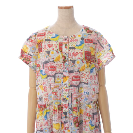 【SALE】【’26春夏新作】フレンチ切り替えワンピース【80ローンサッカー・レモネードGirl】56024N-26S