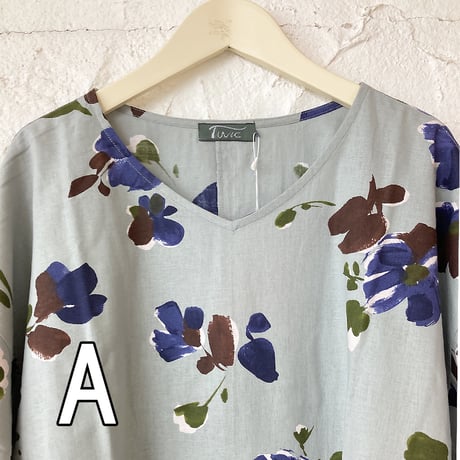 【SALE】スモーキーフラワーワンピース【綿麻】43627N-22S