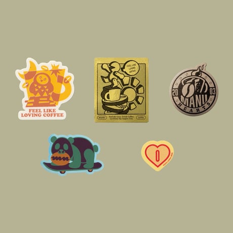 LEAN ON COFFEE Sticker Set