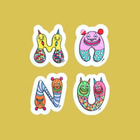 M/A/N/U Alphabet Sticker (artwork by Yoshi47)