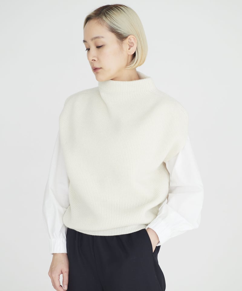 fruits of life ウールカシミヤ リブニットベスト fruits of life ウールカシミヤ リブニットベスト