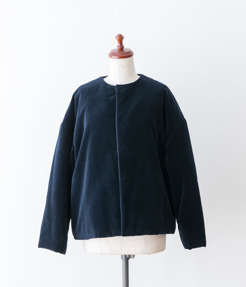 フルーツオブライフ　ウールショートコート / 青鈍色(ネイビー) fruits of life>パデットショートコート / 青褐色(ネイビー) | fruit