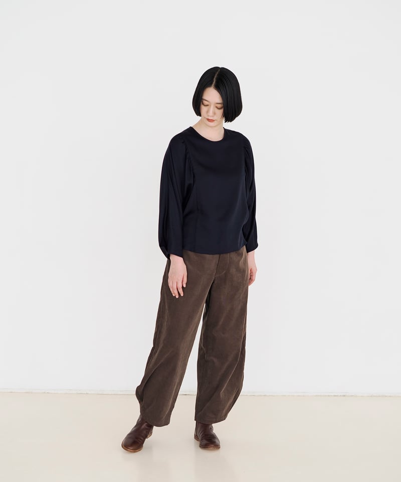 fruits of life> コーデュロイバレルパンツ / 落栗色(ブラウン