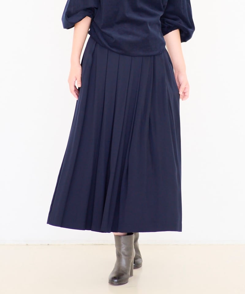 美品 humoresque ユーモレスク タックスカートnavy 38 ネイビー fruits of life>タックスカート / 留紺色(ネイビー) | fruits of