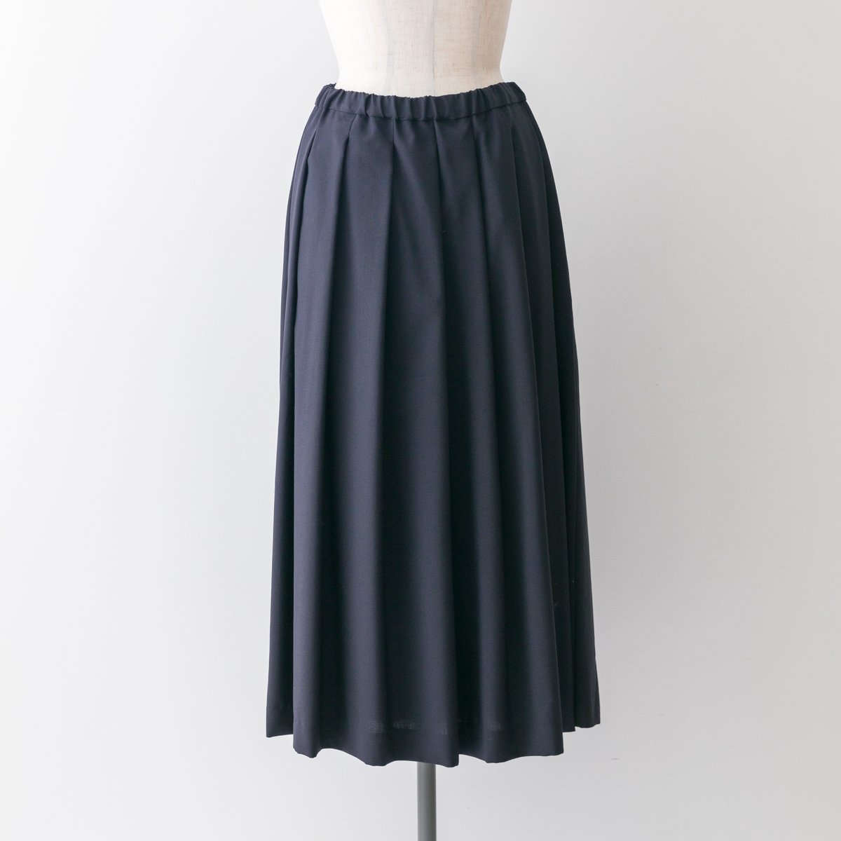 フルーツオブライフ　フレアスカート　【F】　ネイビー　ウール　ウエストゴム フルーツオブライフ フレアスカート 【F】 ネイビー ウール ウエスト