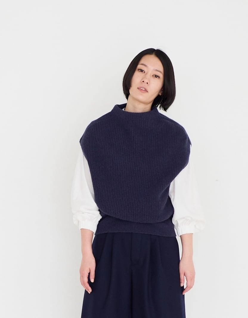 fruits of life>ホールガーメントリブベスト / 瞑色(ネイビー) | frui