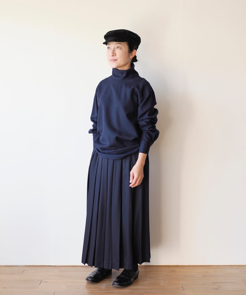 fruits of life>ウールハイネックシャツ / 濃紺色(ネイビー) | fruit