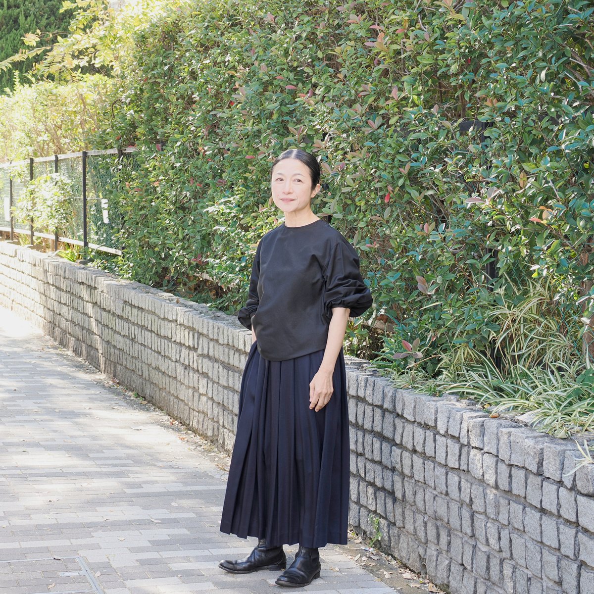 fruits of life>キュプラタックスカート / 留紺色(ネイビー) | fruit 