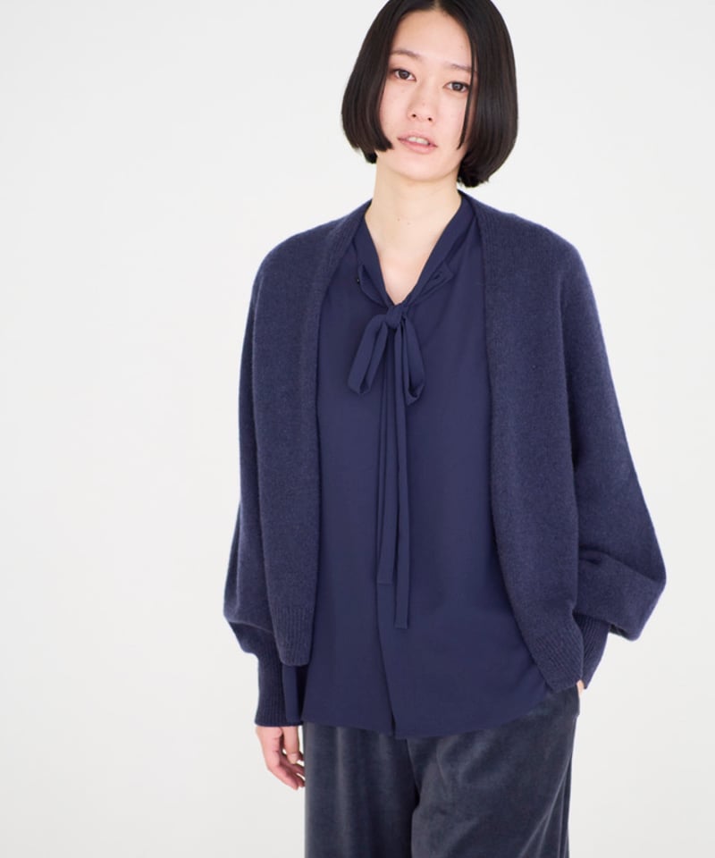未使用 アナイ ホールガーメント ロングカーディガン ウール混 薄手 ネイビー uncreare ロングカーディガン 日本製 ホールガーメント スーパー