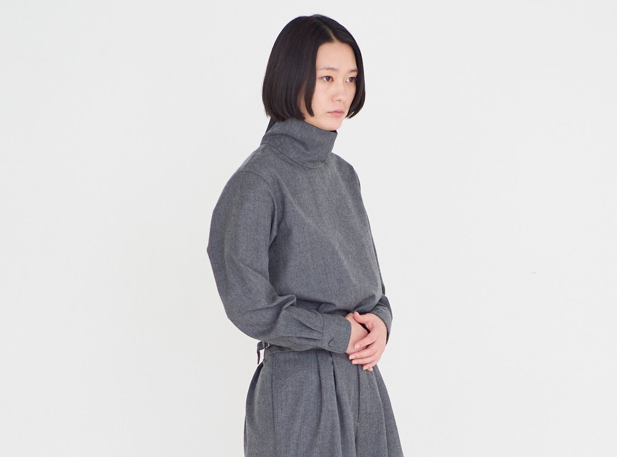 fruits of life>ウールハイネックシャツ / 消炭色