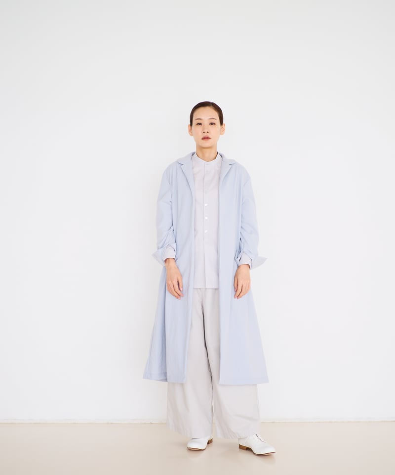 新品】3way ラビットファー ブルー コート ノーカラー 水色 BLUE LABEL