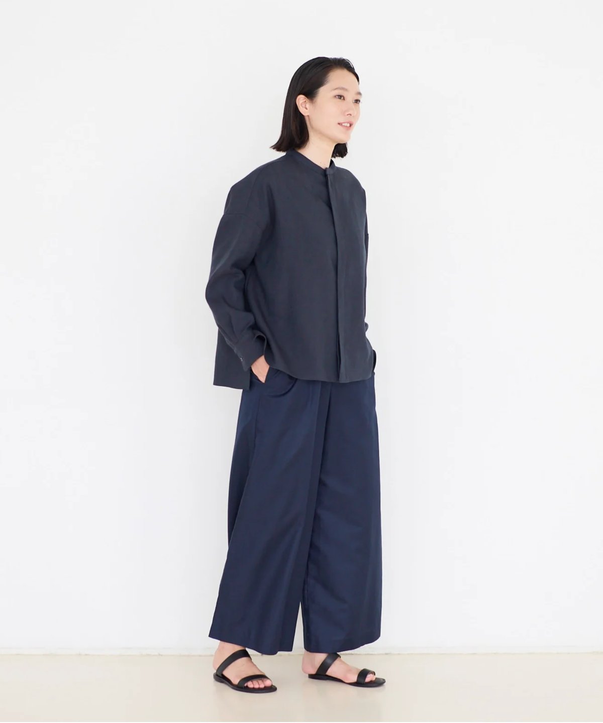 再値下げ　シャツジャケット　ネイビー　emago イマゴ　ナチュラン 再値下げ シャツジャケット ネイビー emago イマゴ ナチュラン 楽天