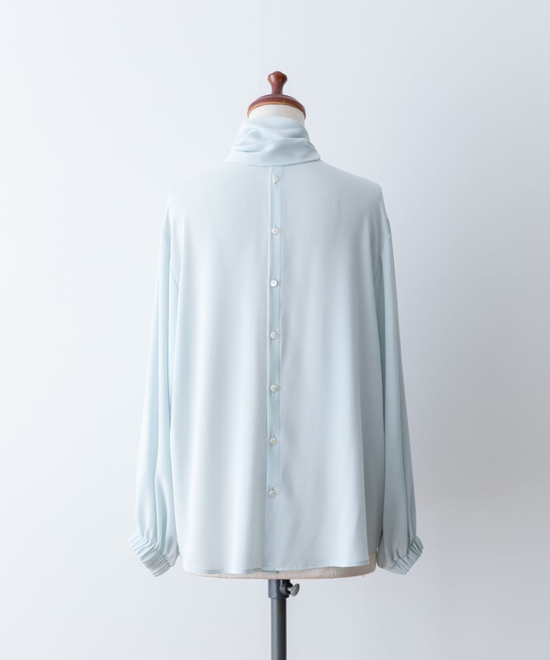 cccmalie ライトブルー 半袖シャツ　スカーフブラウス cccmalie ライトブルー 半袖シャツ スカーフブラウス