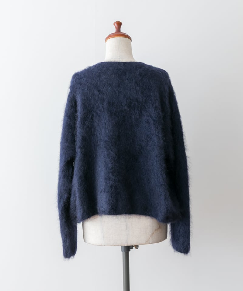 fruits of life>カシミヤファーカーディガン / 紺青色(ネイビー