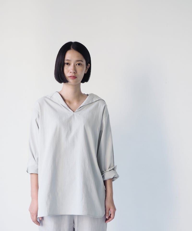Little Suzie ベージュ 長袖シャツ セーラーカラー 春夏 美品 fruits of life>コットンセーラーカラーシャツ / 尾花色(ライト