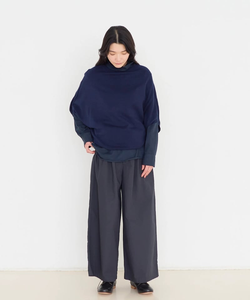 NEUTRALWORKS.　ネイビー　タックパンツ ウールフランネル2タックパンツ【WOOL FLANNEL 2 TUCK TROUSERS