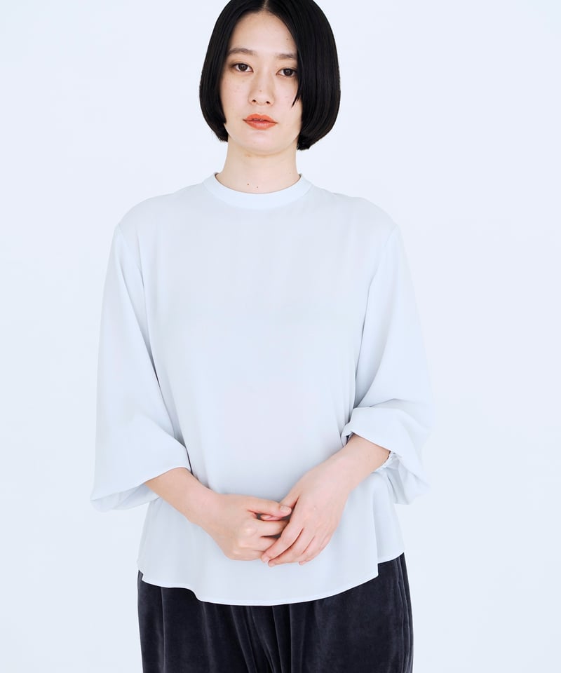 fruits of life> スカーフブラウス / 白藍色(ライトブルー) | fruit