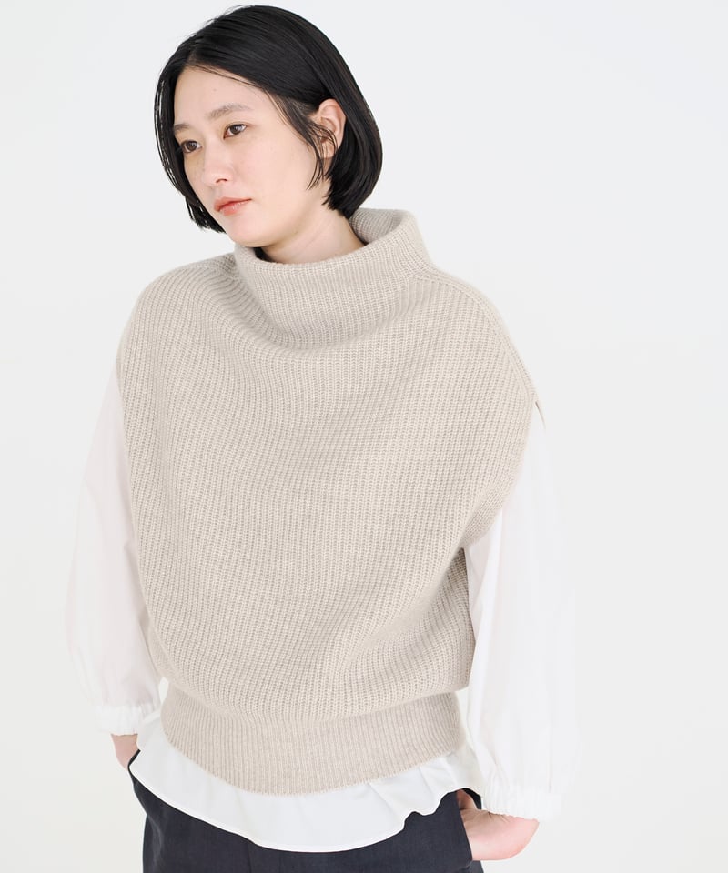 fruits of life フルーツオブライフウールカシミヤリブニットベスト オンライン受注会】「fruits of life」ニットベスト | Daja