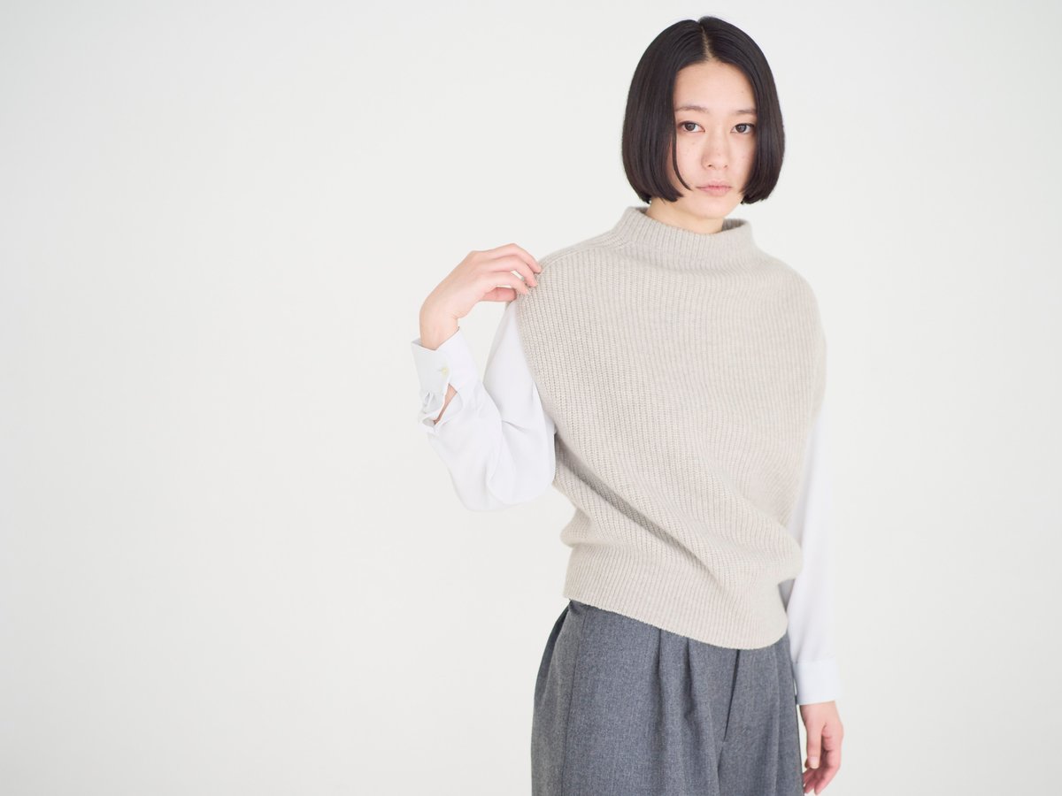 fruits of life>ホールガーメントリブベスト / 白茶色(ベージュ) | fru