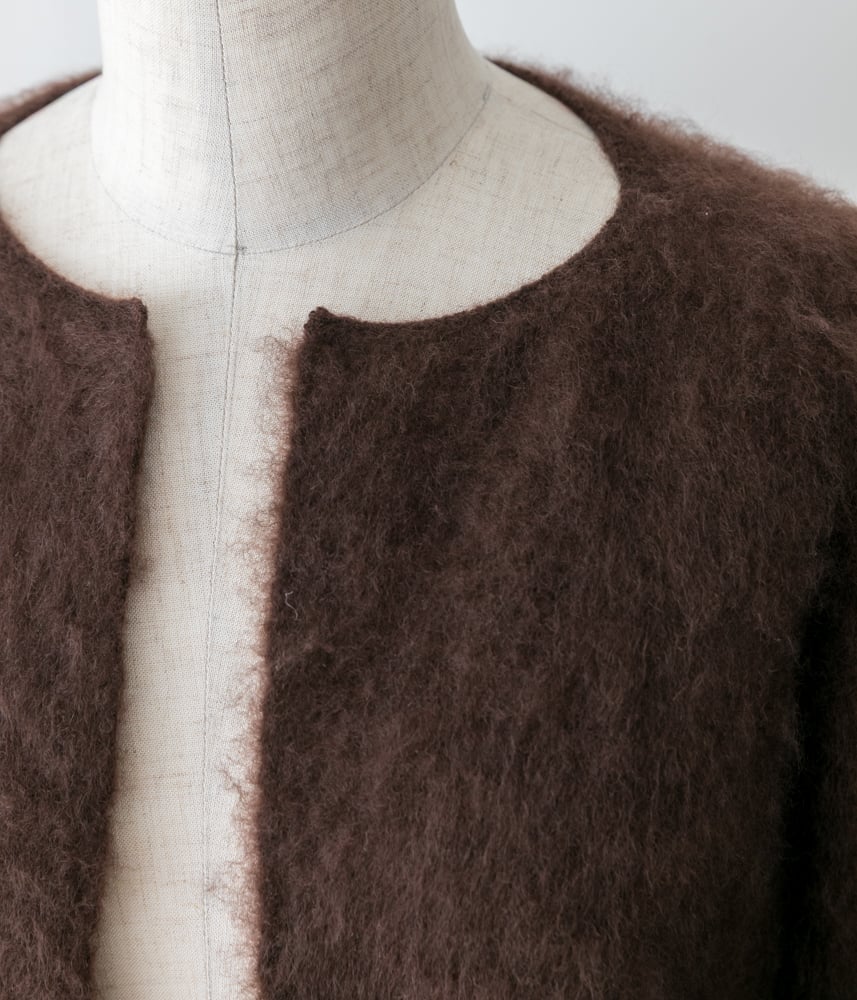 【ゆうこ】Deres カシミアファーカーディガン　ブラウン ファーニットカーディガン（ブラウン）