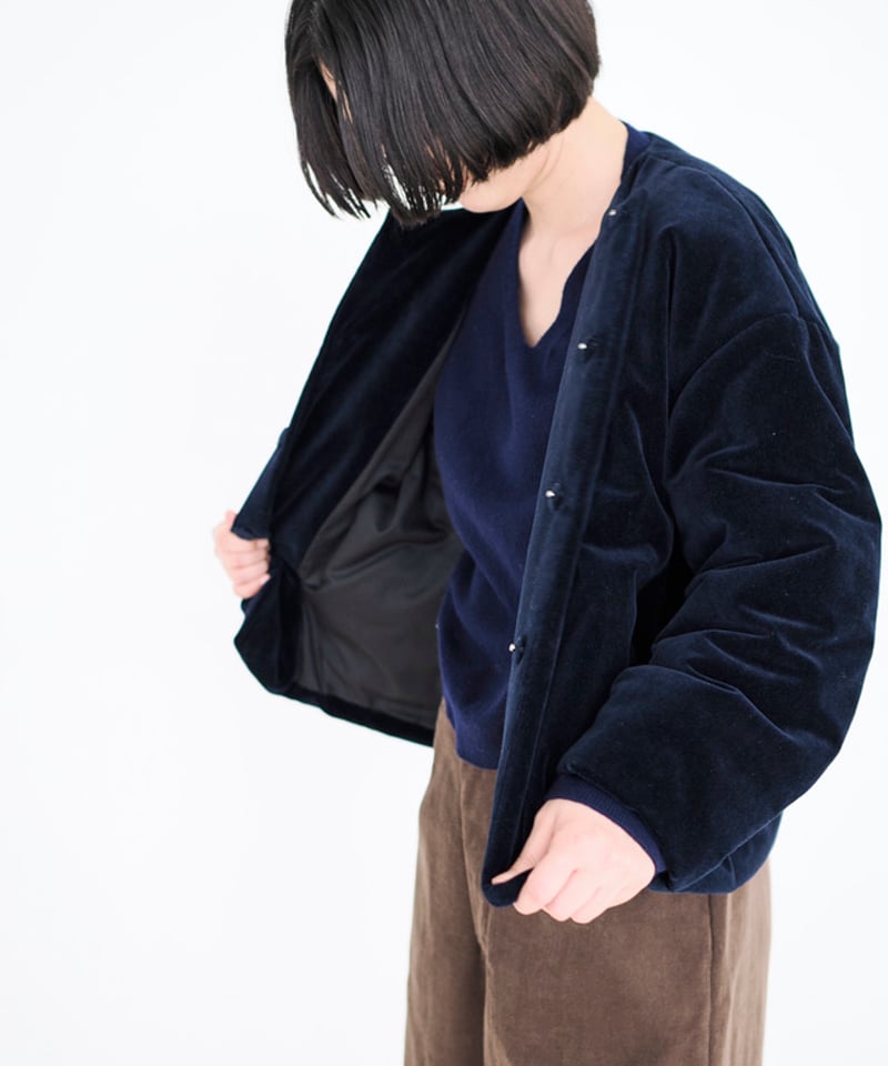 fruits of life>パデットショートコート / 青褐色(ネイビー