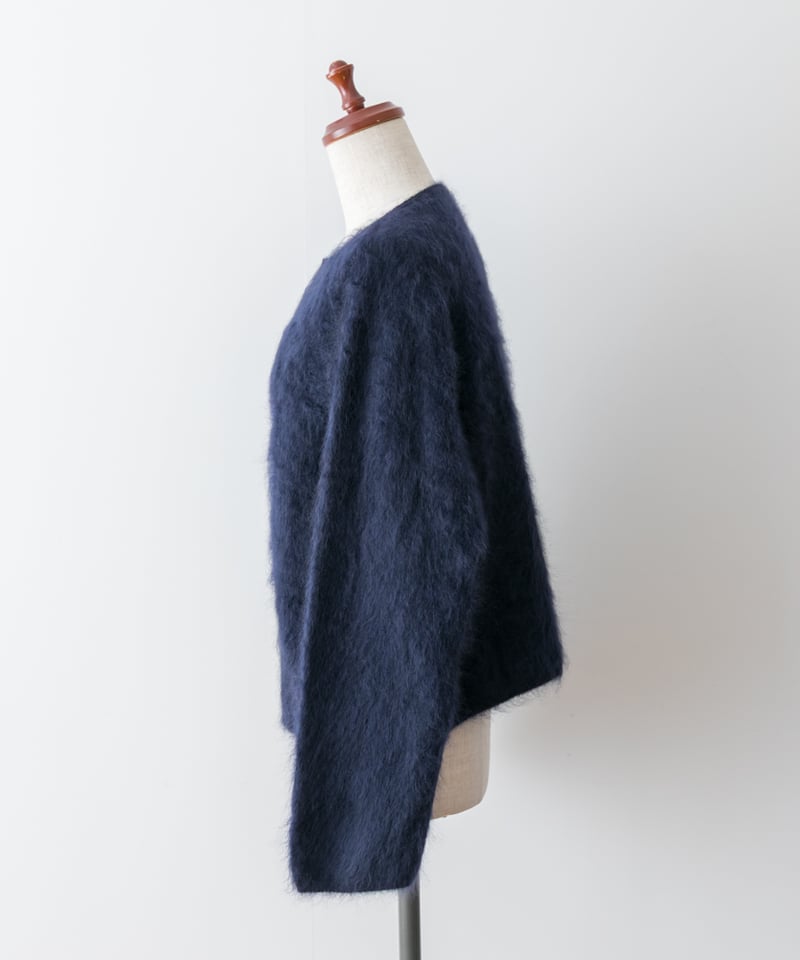 DRAWER カシミヤファー　カーディガン　ネイビー DRAWER カシミヤファーカーディガンネイビー