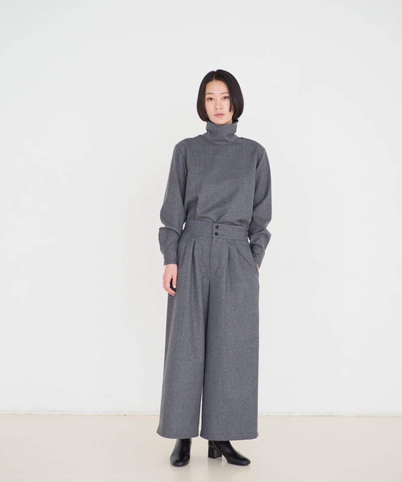 fruits of life>ウールハイネックシャツ / 消炭色(チャコールグレー