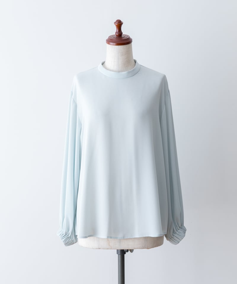 fruits of life> スカーフブラウス / 白藍色(ライトブルー) | fruit