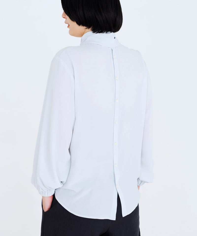 cccmalie ライトブルー 半袖シャツ　スカーフブラウス cccmalie ライトブルー 半袖シャツ スカーフブラウス cccmalie ライト