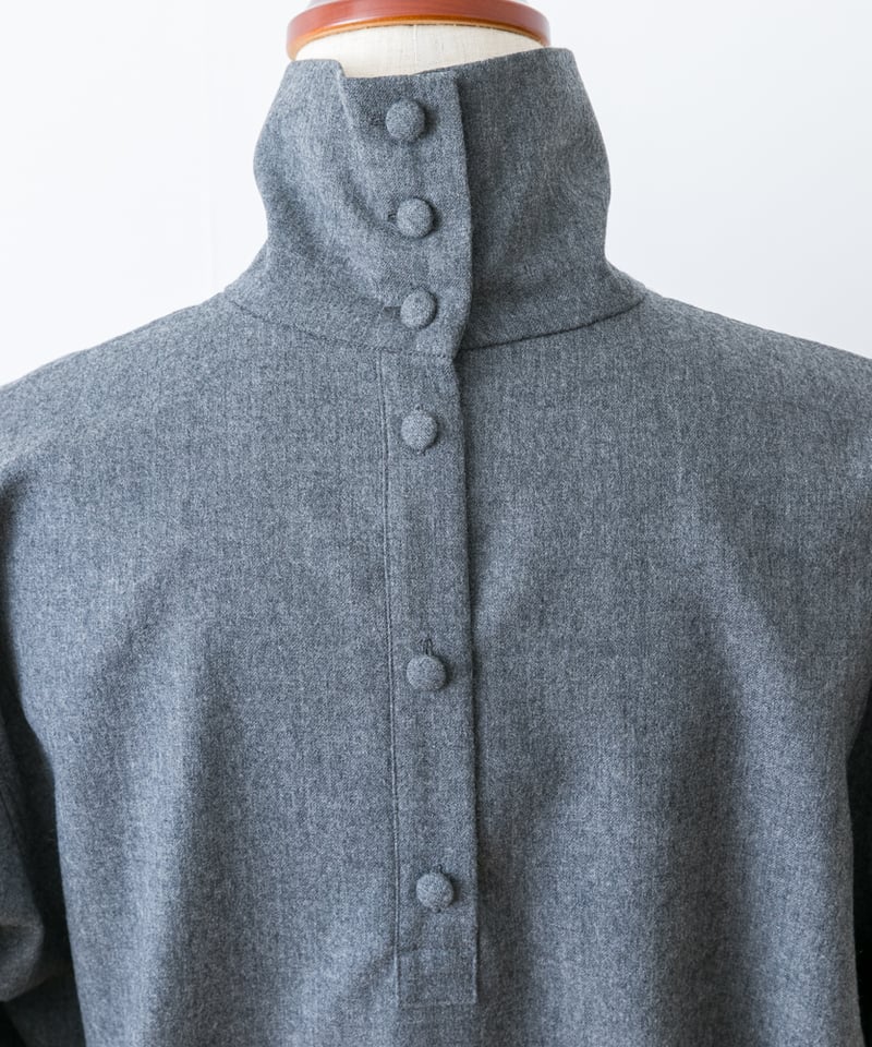 fruits of life>ウールハイネックシャツ / 消炭色(チャコールグレー