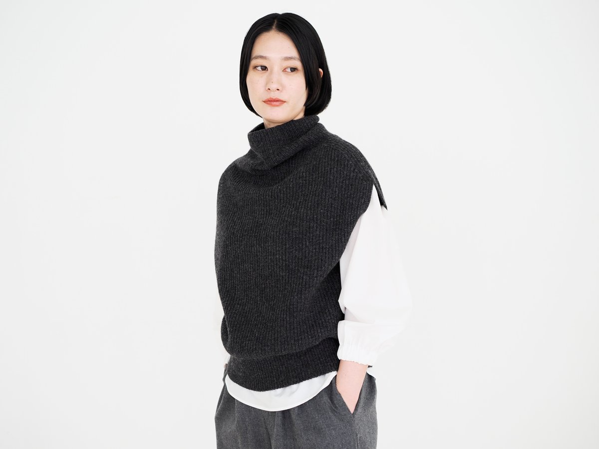 fruits of life リブニット　ベスト　タートル　サイズ2 fruits of life リブニット ベスト タートル サイズ2 リブ