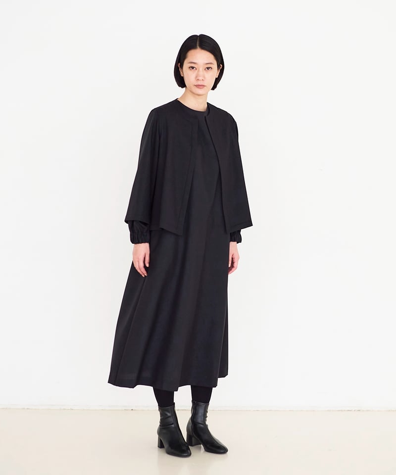 LIMI feu / ウールギャバワンピース/S/ウール/BLK/無地/LW-D27-100// 0431051128274cl_75