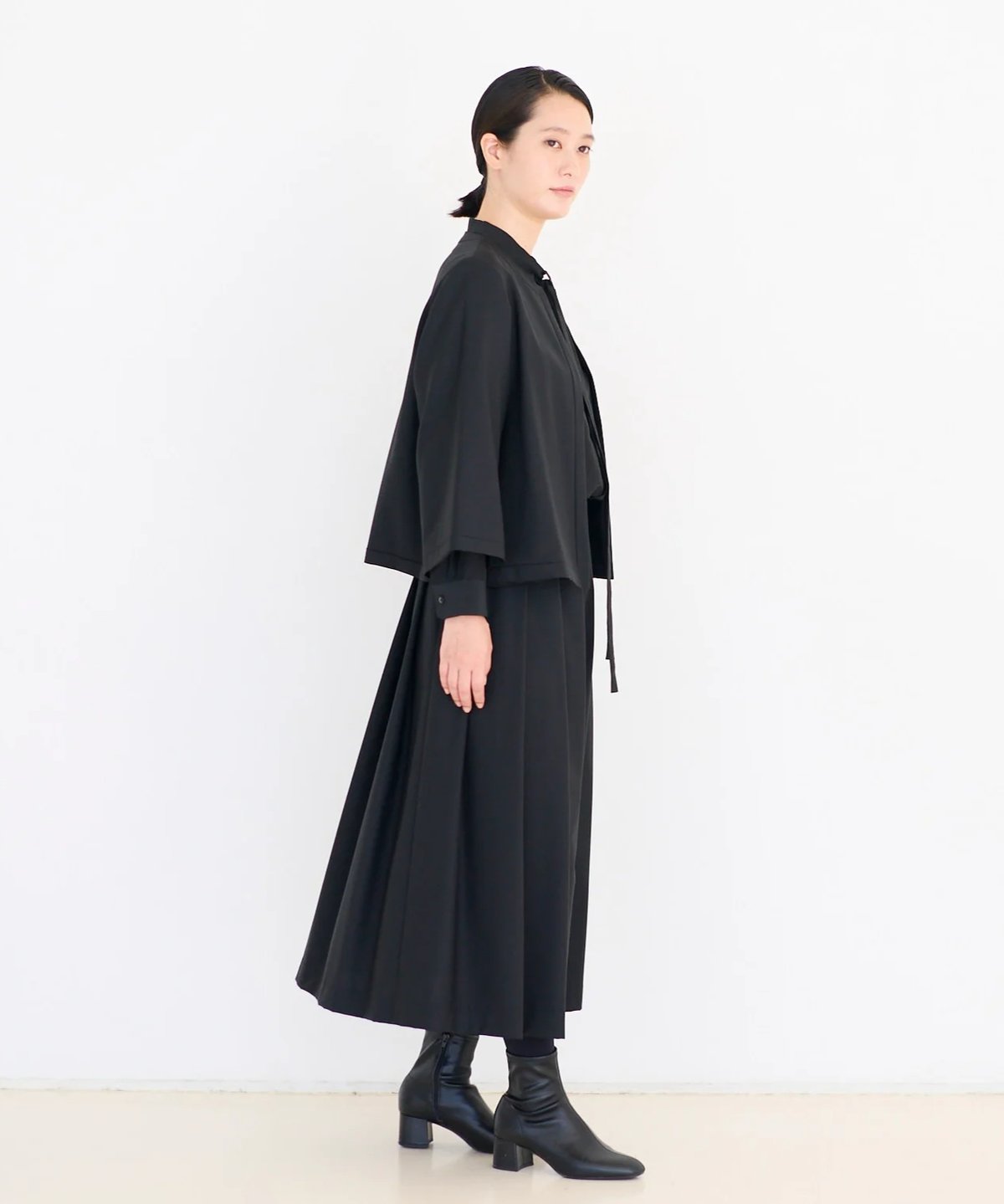 fruits of life>ウールタックスカート / 黒色(ブラック) | fruits