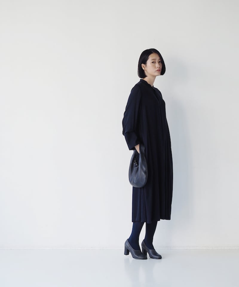 fruits of life>バンドカラーワンピース / 留紺色(ネイビー) | fruit