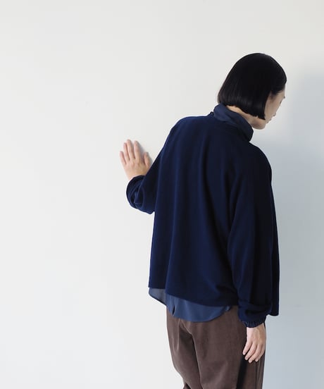 <fruits of life>ニットローブ / 紺藍色(ネイビー)