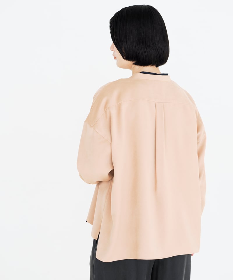 カタログハウス ウール シャツジャケット ベージュ 新品未使用 定価16,500 fruits of life>スウェードタッチシャツジャケット / 丁子色(ベージュ