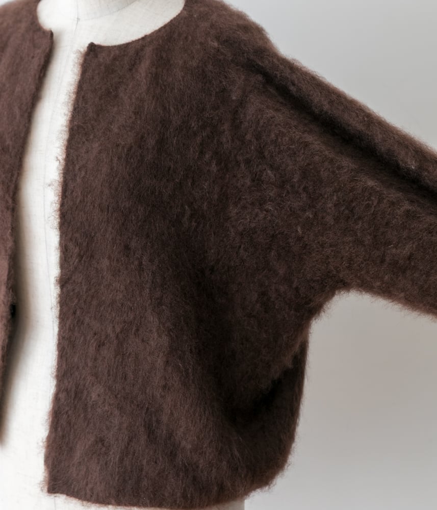 【ゆうこ】Deres カシミアファーカーディガン　ブラウン ファーニットカーディガン（ブラウン）