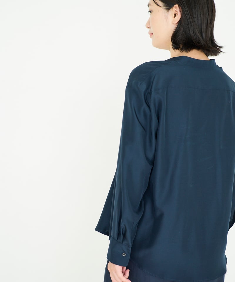 極美品 ENFOLD エンフォルド 長袖 スキッパーシャツ ネイビー 紺 極美品 ENFOLD エンフォルド 長袖 スキッパーシャツ ネイビー 紺