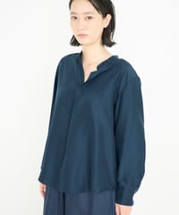 <fruits of life>スキッパーシャツ / 鉄紺色(ネイビー)