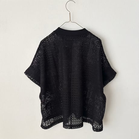 TISSU パッチワークレース モックネックドルマンTシャツ