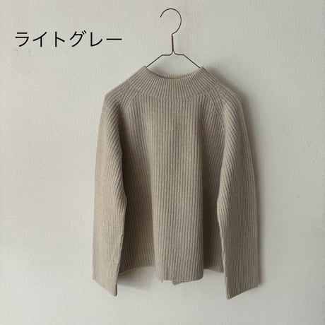 Hands of creation スムースウール片畦ラグラン プルオーバー