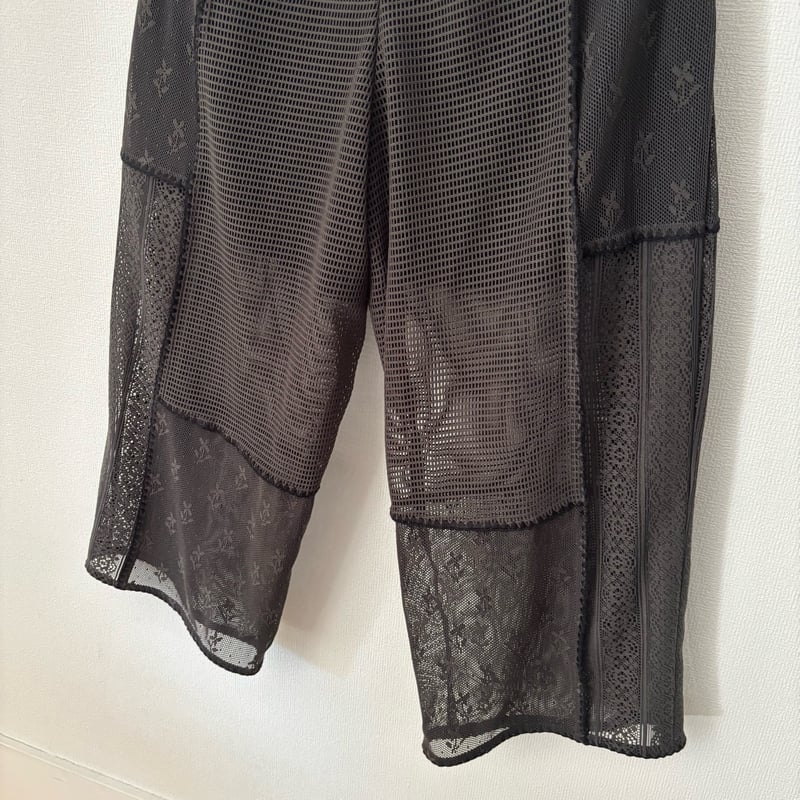 qiri patchwork lace gather pantsチャコール | itonow