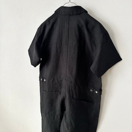 TISSU  オリジナルフレンチリネン 半袖比翼オールインワン
